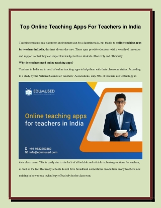online teaching apps for teachers in India