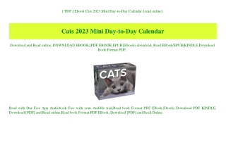 [ PDF ] Ebook Cats 2023 Mini Day-to-Day Calendar {read online}