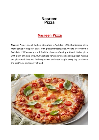 5% off - Nasreen Pizza Restaurant Rockdale, NSW