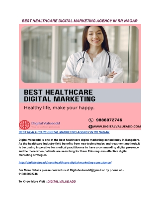 BEST HEALTHCARE DIGITAL MARKETING AGENCY IN RR NAGAR