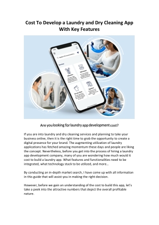 Laundry App Development Cost and Its Features