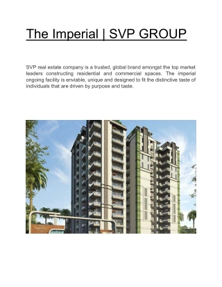 The Imperial  | SVP GROUP