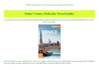 { PDF } Ebook Fodor's Venice (Full-color Travel Guide) [K.I.N.D.L.E]