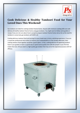 Gas Tandoor Manufacturer in Delhi