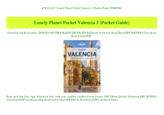 #^R.E.A.D.^ Lonely Planet Pocket Valencia 3 (Pocket Guide) [EBOOK]