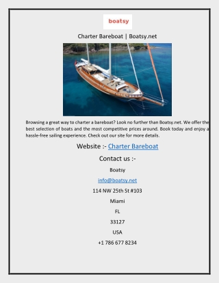 Charter Bareboat  Boatsy.net