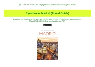 [[F.r.e.e D.o.w.n.l.o.a.d R.e.a.d]] Eyewitness Madrid (Travel Guide) [Free Ebook]