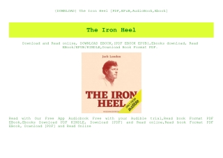 {DOWNLOAD} The Iron Heel [PDF EPuB AudioBook Ebook]