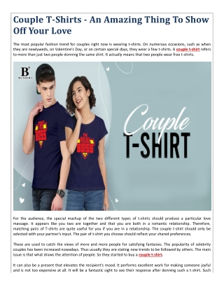 Couple T-Shirts - An Amazing Thing To Show Off Your Love