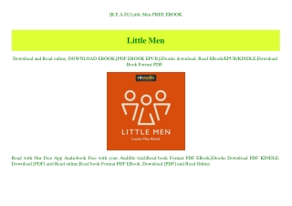 [R.E.A.D] Little Men FREE EBOOK