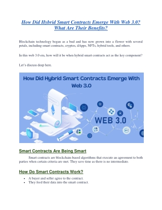 How Did Hybrid Smart Contracts Emerge With Web 3