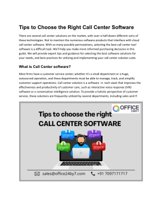 Tips to Choose the Right Call Center Software