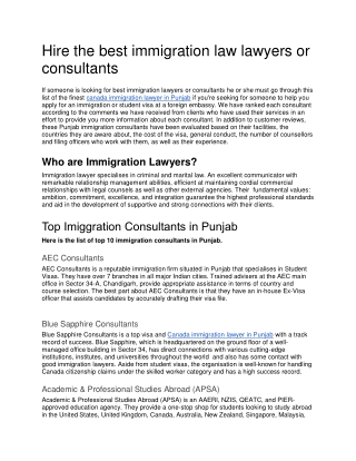 Hire the best immigration law lawyers or consultants