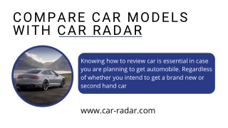 Compare Car Models With Car Radar