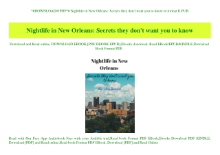 ^#DOWNLOAD@PDF^# Nightlife in New Orleans Secrets they don't want you to know in format E-PUB