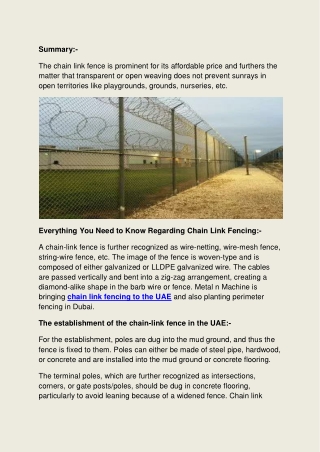 Why Do You Need Chain Link Fencing in UAE?