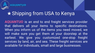 Shipping from USA to Kenya