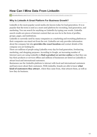 How Can I Mine Data From LinkedIn