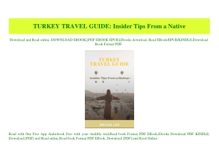 (READ)^ TURKEY TRAVEL GUIDE Insider Tips From a Native {PDF EBOOK EPUB KINDLE}