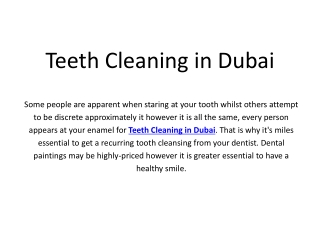Teeth Cleaning in Dubai