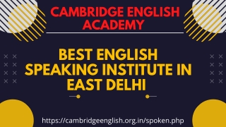 Best English Speaking Institute In East Delhi