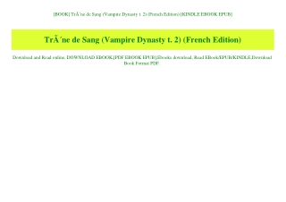 [BOOK] TrÃƒÂ´ne de Sang (Vampire Dynasty t. 2) (French Edition) [KINDLE EBOOK EPUB]