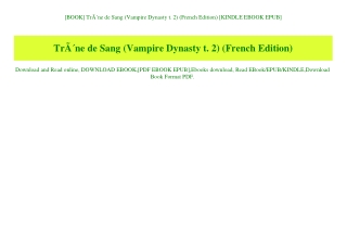 [BOOK] TrÃƒÂ´ne de Sang (Vampire Dynasty t. 2) (French Edition) [KINDLE EBOOK EPUB]