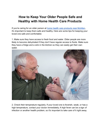 How to Keep Your Older People Safe and Healthy with Home Health Care Products