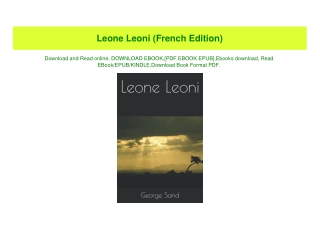 (READ)^ Leone Leoni (French Edition) [K.I.N.D.L.E]