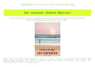 ^#DOWNLOAD@PDF^# Les vacances (French Edition) EBOOK #pdf