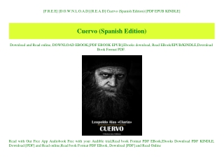 [F.R.E.E] [D.O.W.N.L.O.A.D] [R.E.A.D] Cuervo (Spanish Edition) [PDF EPUB KINDLE]