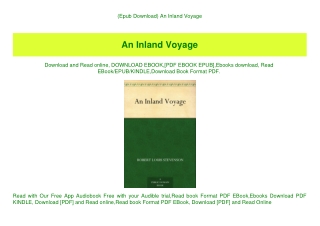 (Epub Download) An Inland Voyage (DOWNLOAD E.B.O.O.K.^)