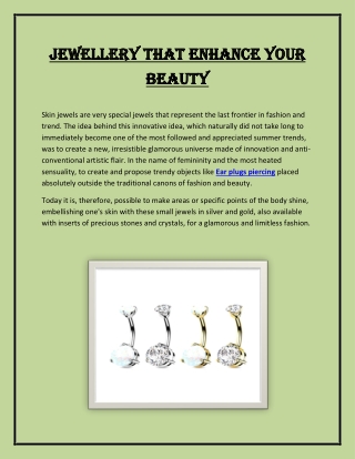 Jewellery that enhance your beauty