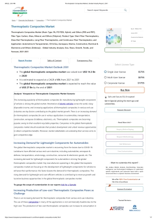 Thermoplastic Composites Market _ Global Industry Report, 2031