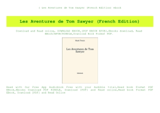(B.O.O.K.$ Les Aventures de Tom Sawyer (French Edition) ebook