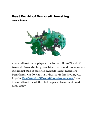 best World of Warcraft boosting services