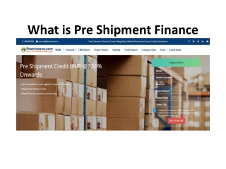 Pre Shipment Credit