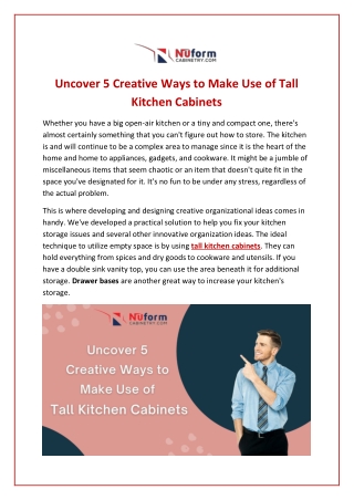 Uncover 5 Creative Ways to Make Use of Tall Kitchen Cabinets