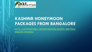 KASHMIR HONEYMOON PACKAGES FROM BANGALORE
