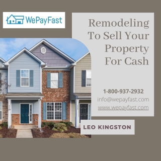 Remodeling To Sell Your Property For Cash.