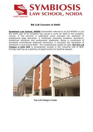 BA LLB Courses in Delhi