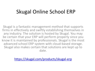 Skugal Online School ERP