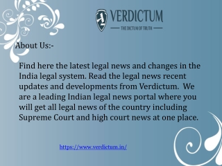 Legal News and Updates in India  Verdictum