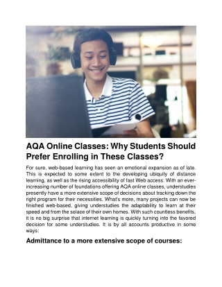 AQA Online Classes Why Students Should Prefer Enrolling in These Classes