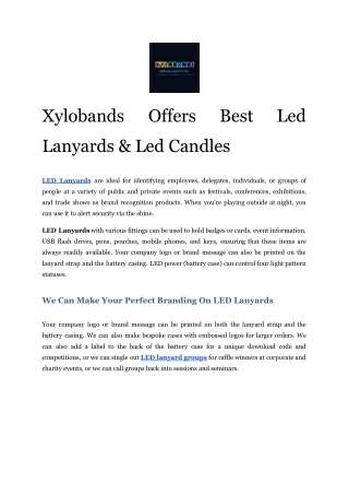 Xylobands Offers Best Led Lanyards & Led Candles