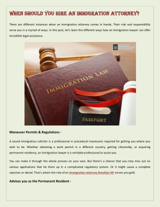 When Should You Hire an Immigration Attorney