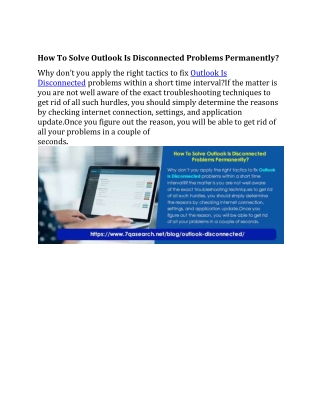 How To Solve Outlook Is Disconnected Problems Permanently