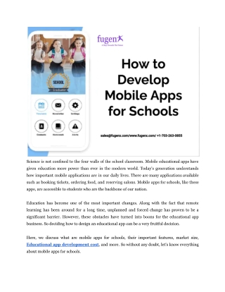 How to Develop Mobile Apps for Schools