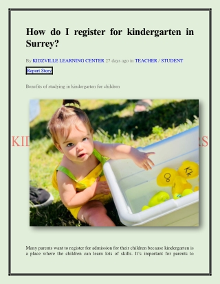 How do I register for kindergarten in Surrey