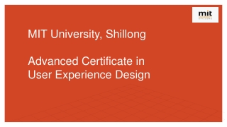 Advanced Certificate in User Experience Design